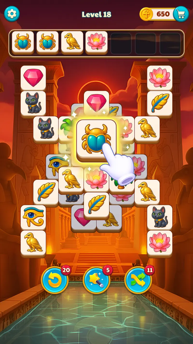 Captura de ecrã de Tile Pyramid: Missão Match